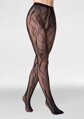Fishnet tights with floral pattern CHARLY F08 Marilyn