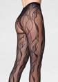 Fishnet tights with floral pattern CHARLY F08 Marilyn
