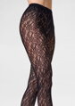 Fishnet tights with floral pattern CHARLY F09 Marilyn