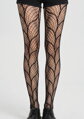 Patterned Fishnet Tights with Graphic Lines CHARLY I001 Marilyn