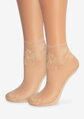 Women's sheer socks with floral pattern E21 Marilyn