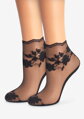 Women's sheer socks with floral pattern E21 Marilyn