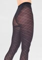 Tights with bold jacquard diamond pattern GRACE F02 Marilyn