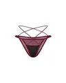 Burgundy panties with decorative straps PARISEL Obsessive