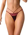 Burgundy panties with decorative straps PARISEL Obsessive