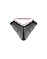 Black panties with ruffle and burgundy straps PARISEL PANTIES Obsessive