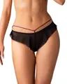 Black panties with ruffle and burgundy straps PARISEL PANTIES Obsessive