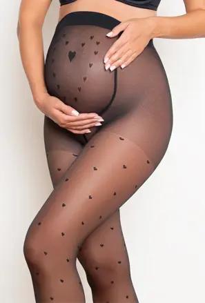 Maternity tights with hearts BODY PROTECT 02 20 DEN Gatta