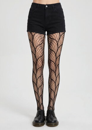 Patterned Fishnet Tights with Graphic Lines CHARLY I001 Marilyn