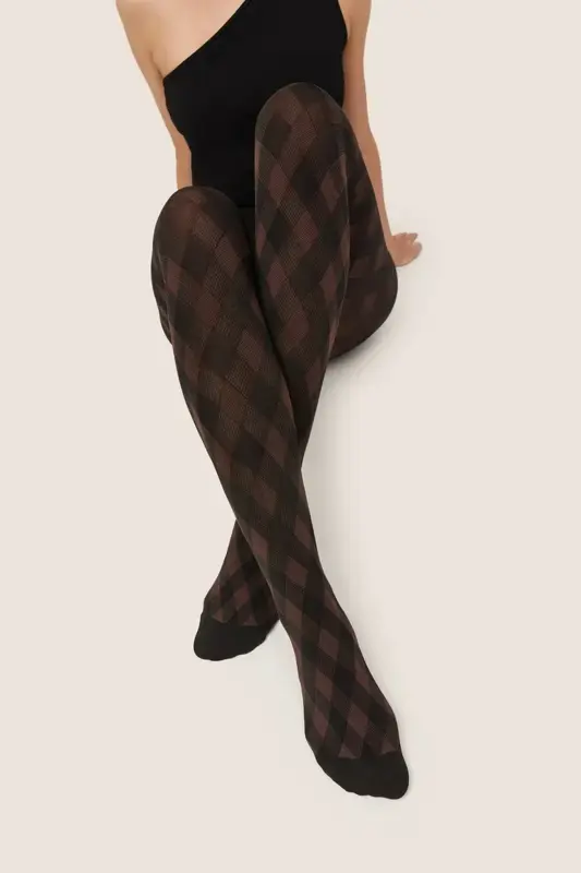 Warm Check Tights VIOLLA 100 DEN Gabriella