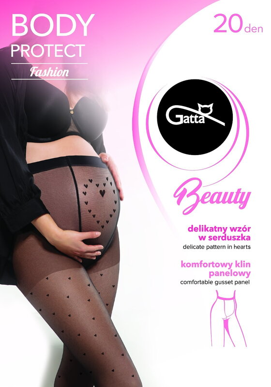 Maternity tights with hearts BODY PROTECT 02 20 DEN Gatta