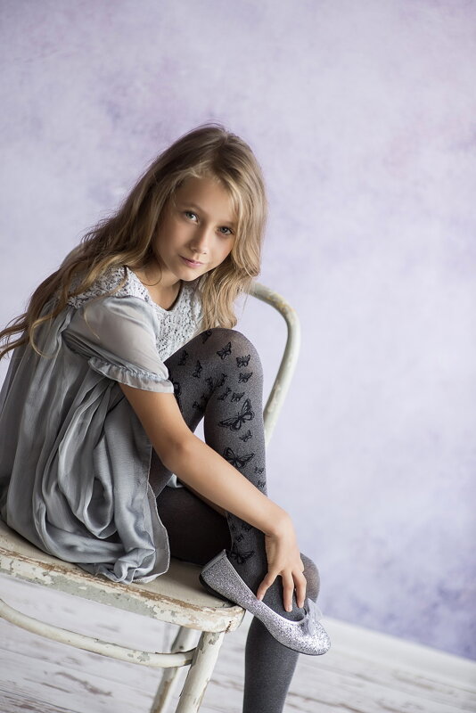 Girls’ tights with butterfly pattern BEAUTY 50 DEN Knittex