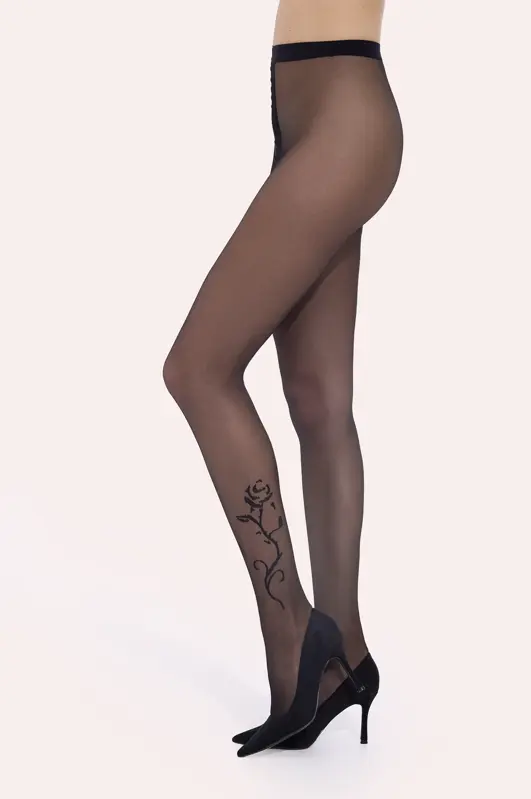 Tights with a spectacular rose pattern FLORETTE 20 DEN Knittex