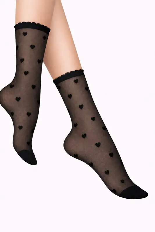 Thin socks with hearts CUORI 20 DEN Lores