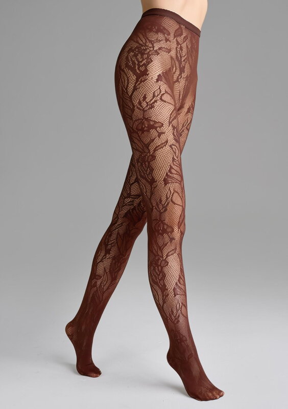 Fishnet Tights with Floral Pattern CHARLY G001 Marilyn