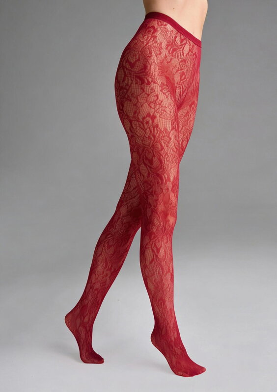 Fishnet Tights with Floral Ornament CHARLY G002 Marilyn