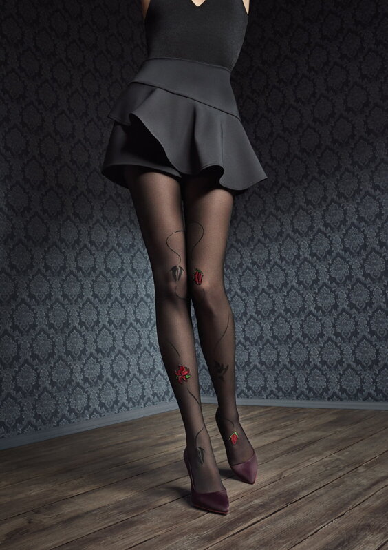 Luxury patterned tights with lace GUCCI G44 40 DEN Marilyn