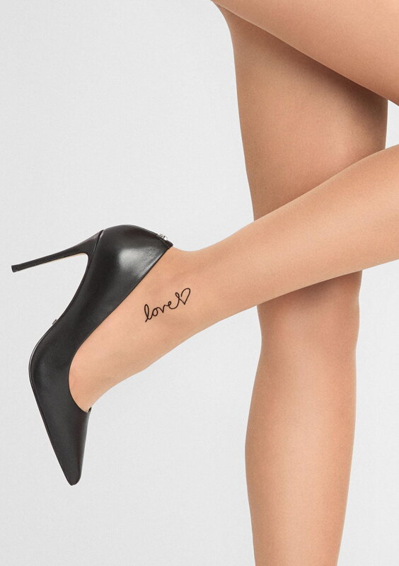 Sheer tights with LOVE lettering and heart ALLURE E06 20 DEN Marilyn